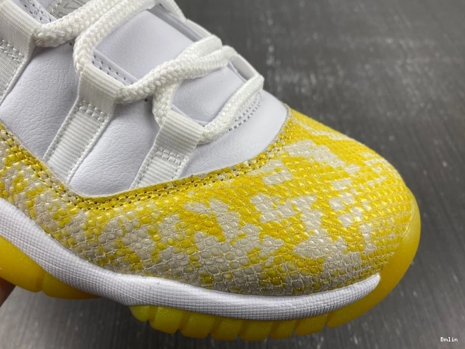 Bmlin Shoes WMNS Yellow Air Jordan 11 AH7860-107 Low Snakeskin 0825